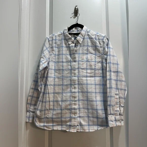 Ll Bean Multi Color Plaid Button Down Shirt Medium Long Sleeve 100% Cotton - Picture 1 of 7